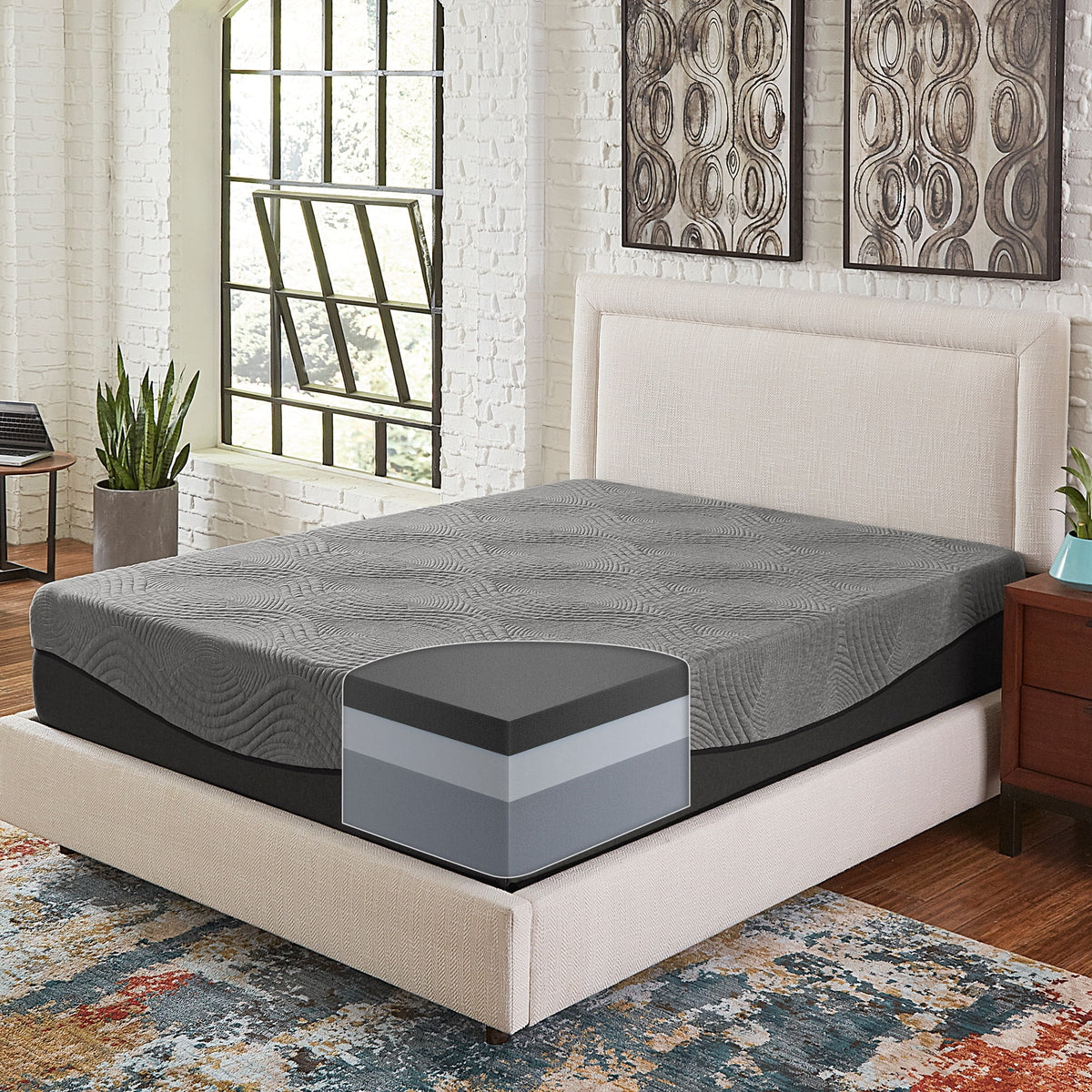 Charcoal Memory Foam Mattress King H22629