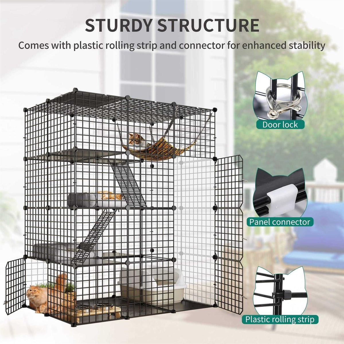 4 Tier Cat Hammock Cat Enclosure F2811