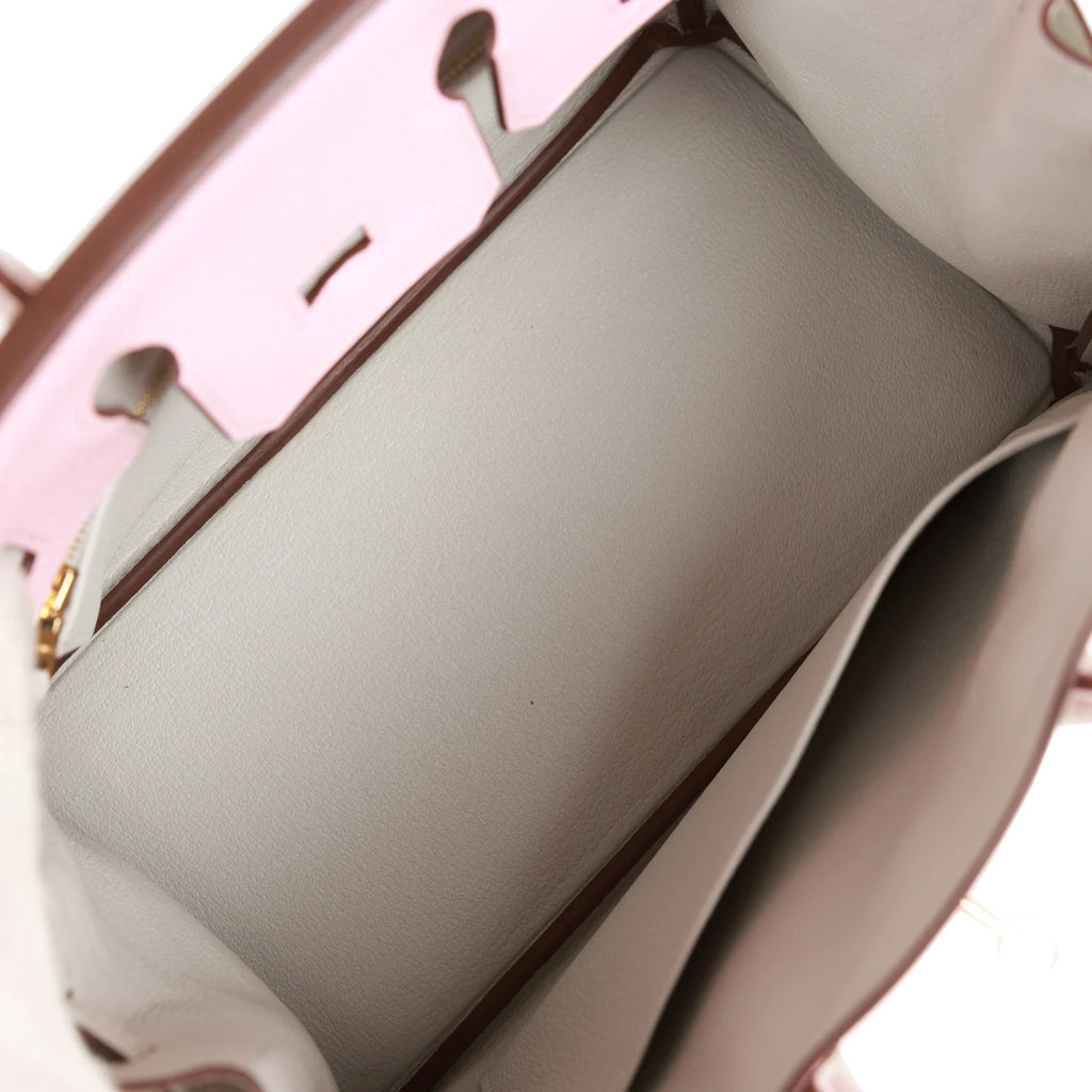 Rose Sakura and Gris Perle Chevre Mysore Handbag U7738