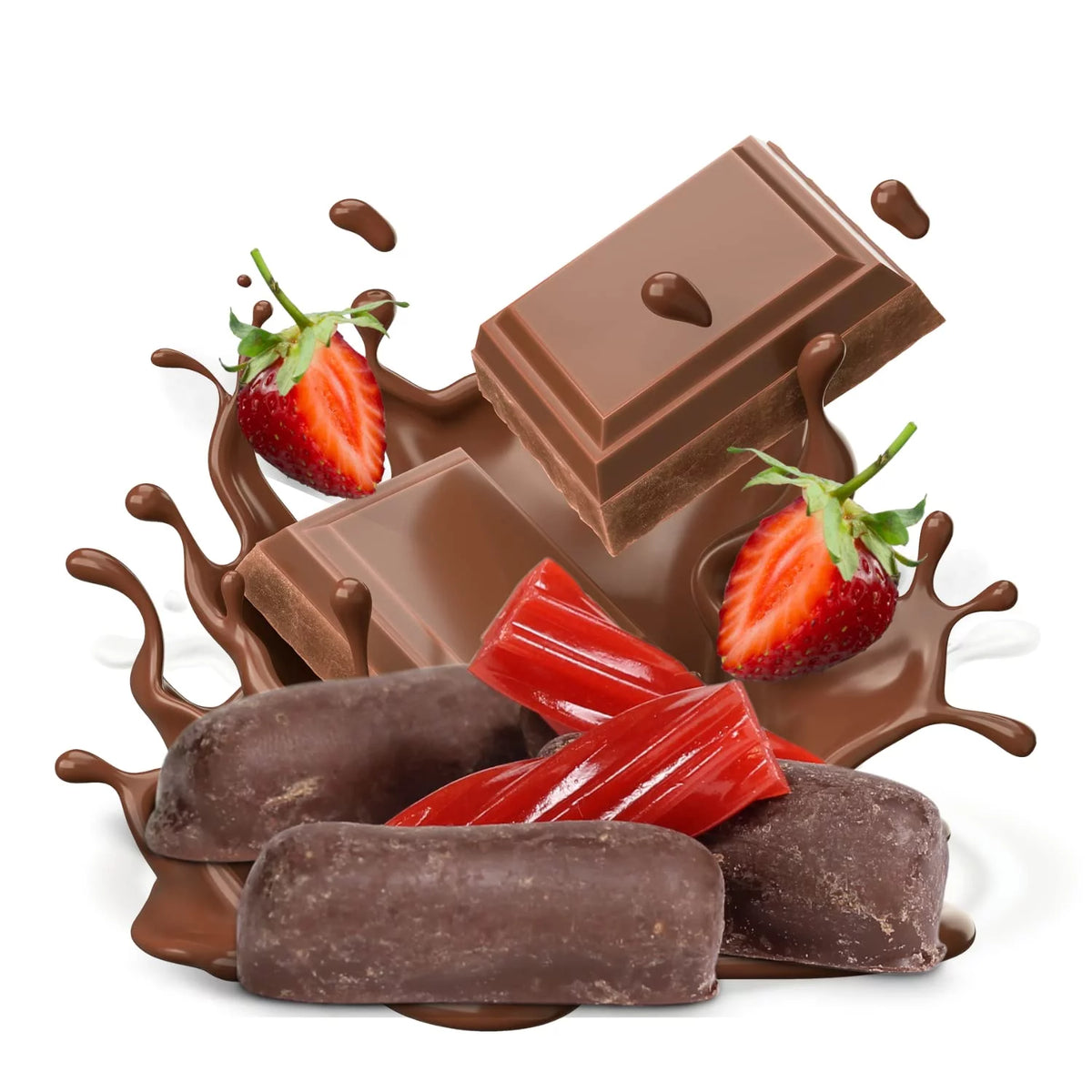 5 Lbs Strawberry Licorice Bits Dark Chocolate Covered Vegan Non-Dairy Kosher Parve B3844