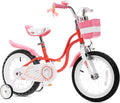Red 14 Girl's Bicycle with Training Wheels and Basket T6856