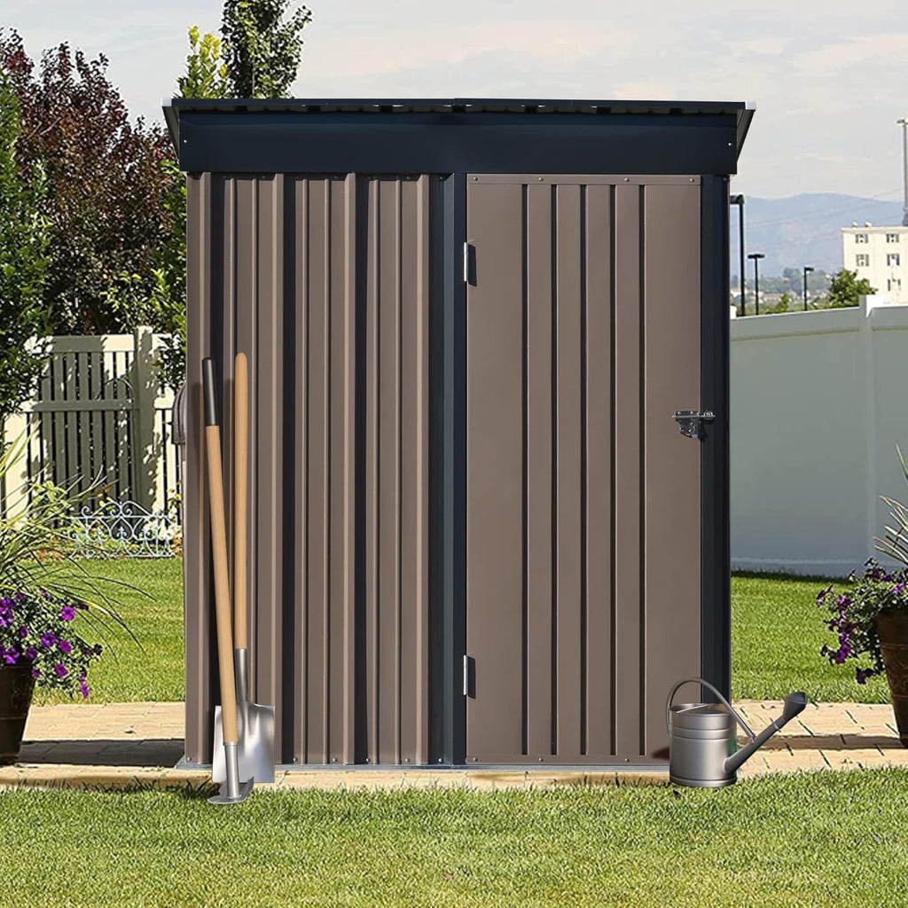 Outdoor Storage Garden Shed 5ft.Wx3ft.L Metal Storage Cabinet with Lockable Door R442