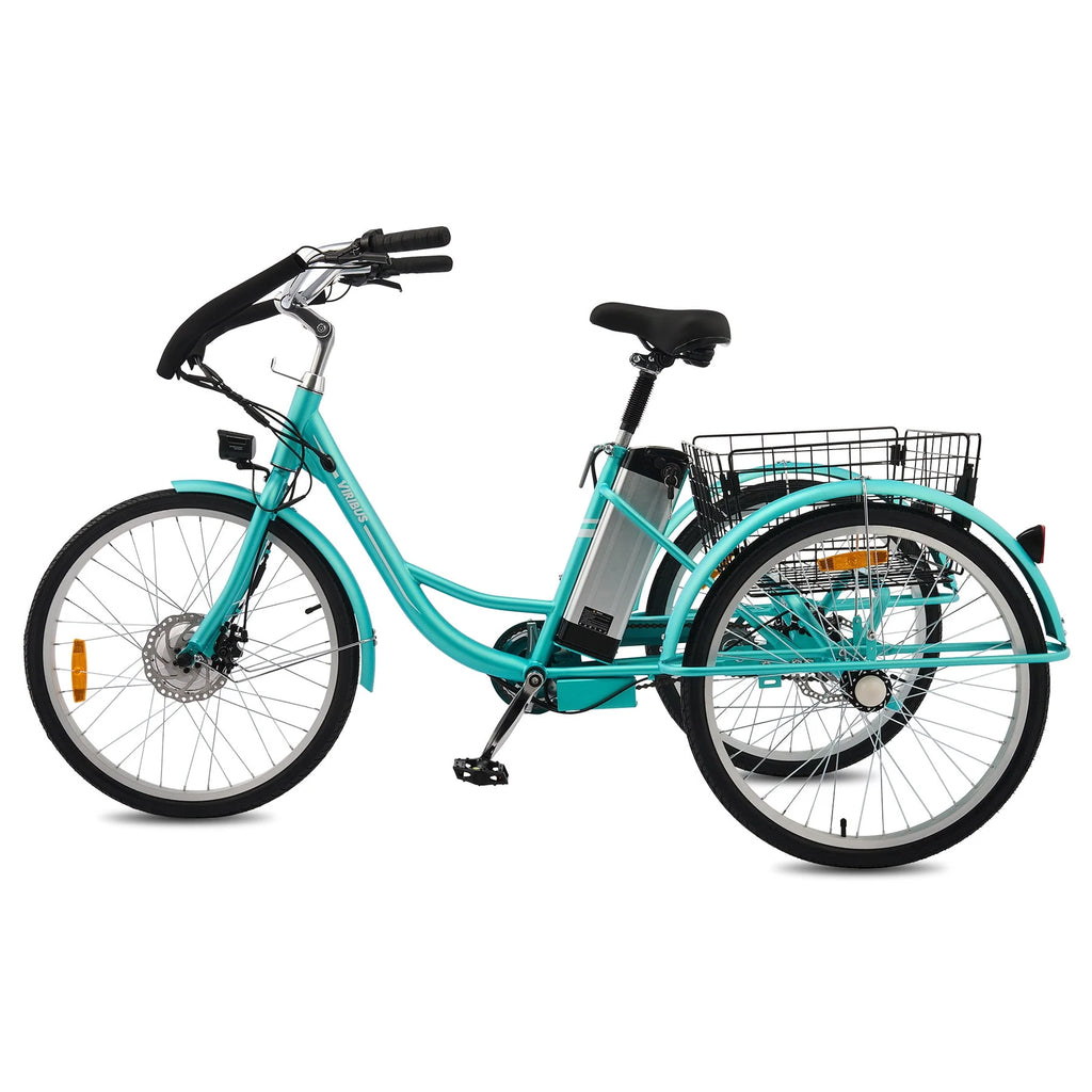 Electric Tricycle 350W Cruiser Tricycle with Basket 36V 10Ah Navy K60400