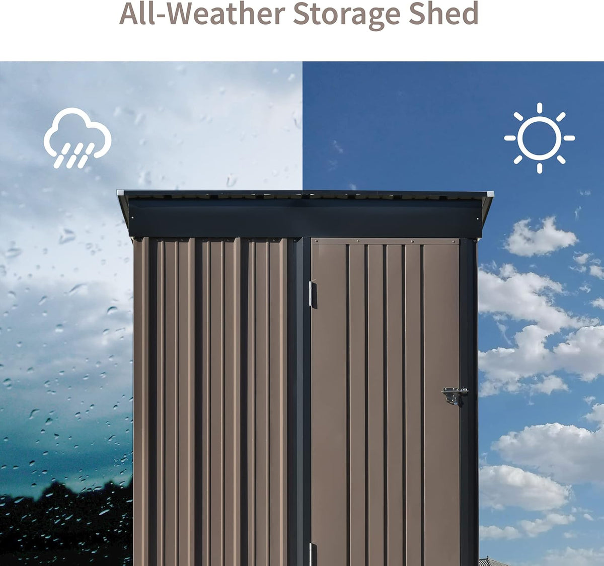 Outdoor Storage Garden Shed 5ft.Wx3ft.L Metal Storage Cabinet with Lockable Door R442