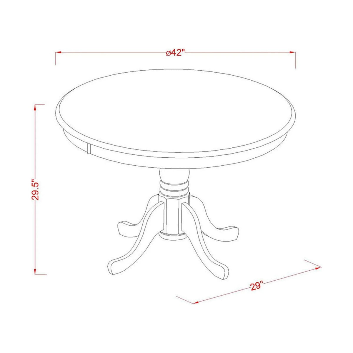 5-Piece Dining Room Set with 4 Upholstered Chairs and Round Table C304280