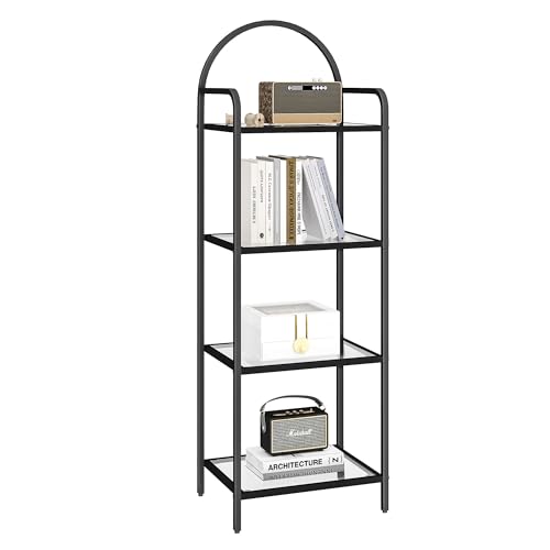 6 Tier Tempered Glass Steel Frame Bookcase D3299