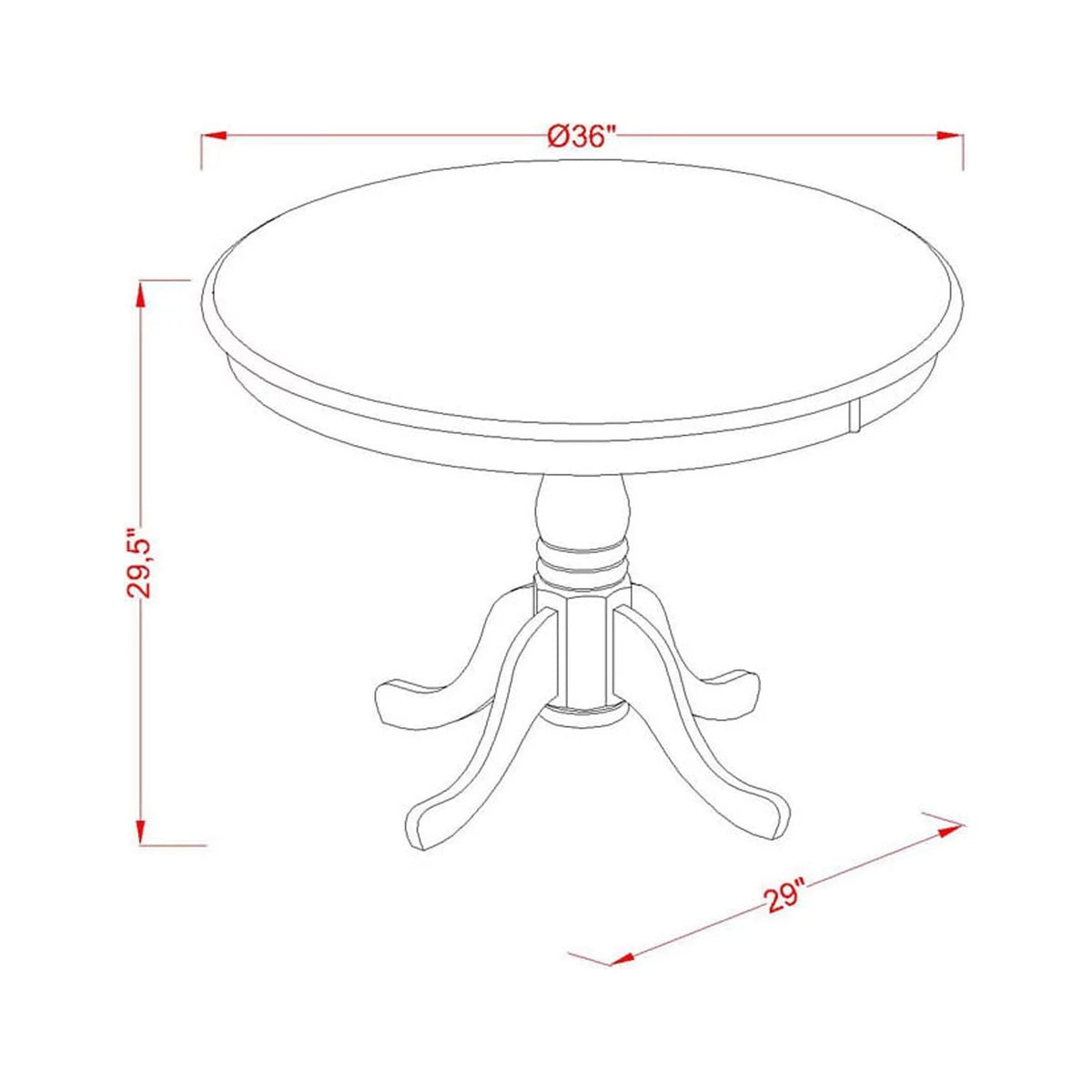 Antique 3-piece Wood Dining Set U283153