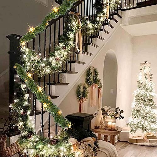 14.8 FT Artificial Christmas Garland with 50 Pre-Lit LED Lights W54590