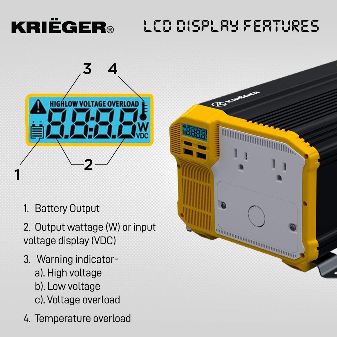 3000 Watts 12V to 110V Modified Sine Wave Power Inverter W642