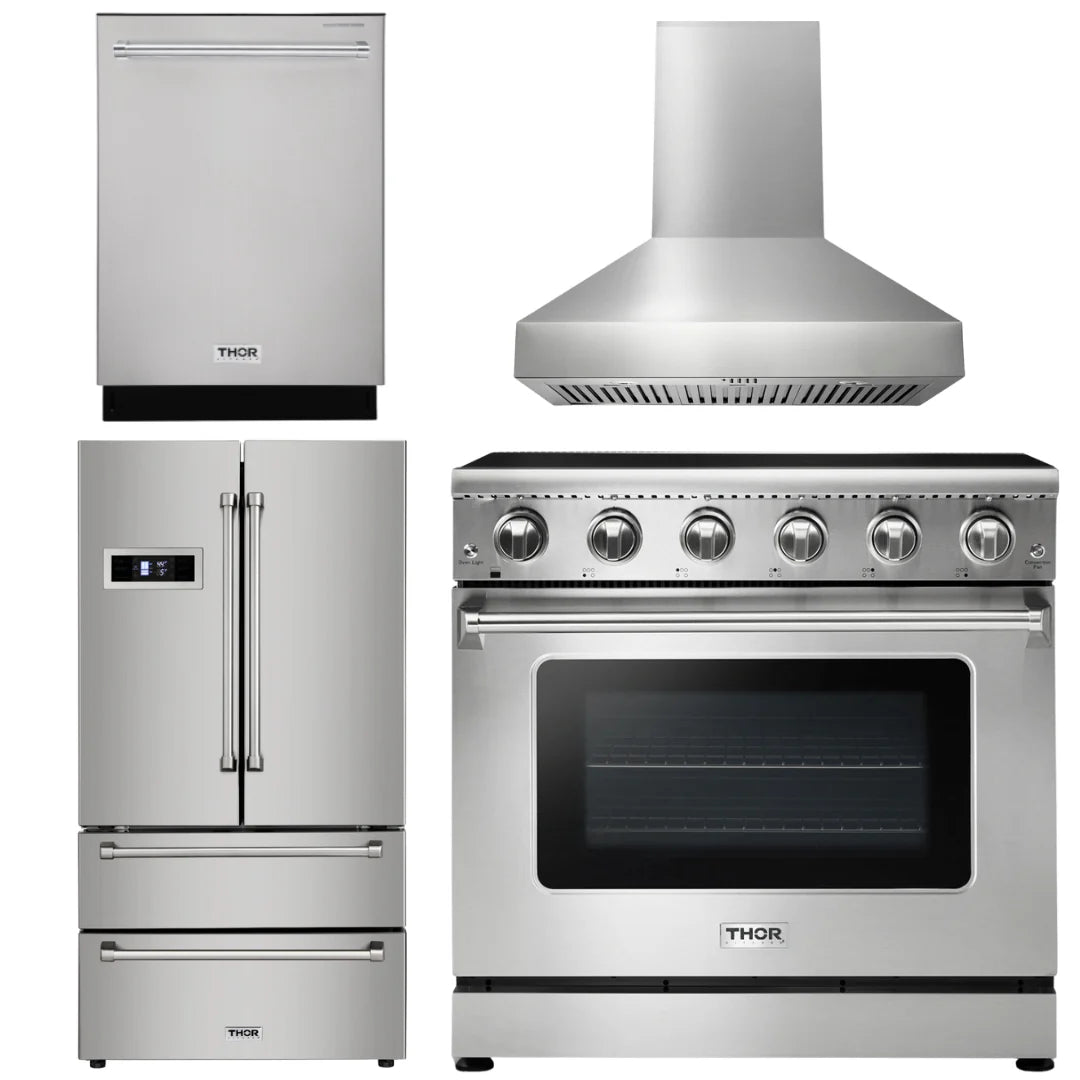 36 Electric Range, Range Hood, Refrigerator, Dishwasher P487