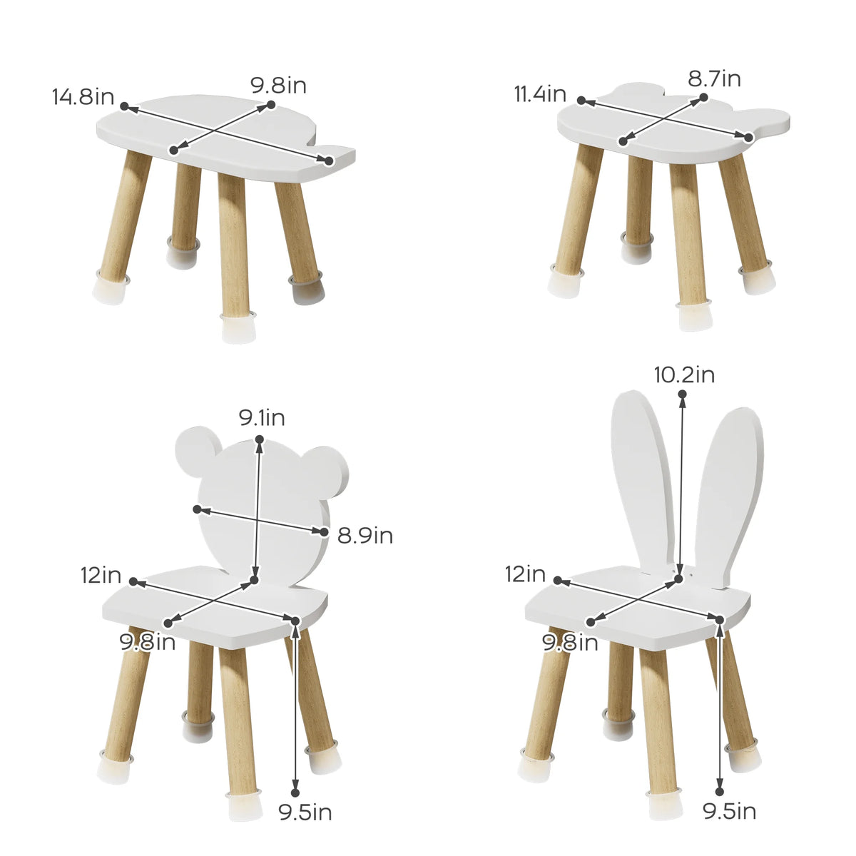 Wood Toddler Table and Chairs Set with 4 Chairs X77003