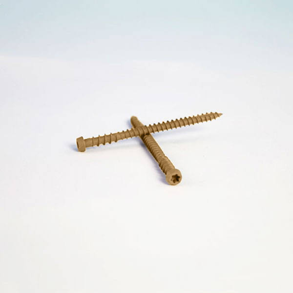 Epoxy Coated Steel Screw for Composite & PVC #10 x 2-3/4x22 Rosy Brown 1750 Pack V414