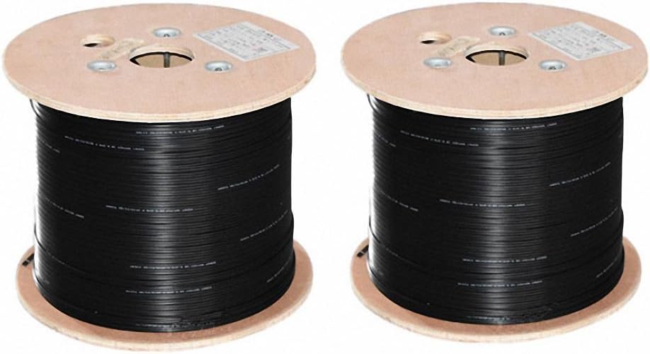 Single Fiber Indoor/Outdoor Optical Fiber Drop Cable, Single Mode, LSZH Jacket, Black, 1000 Feet E63610
