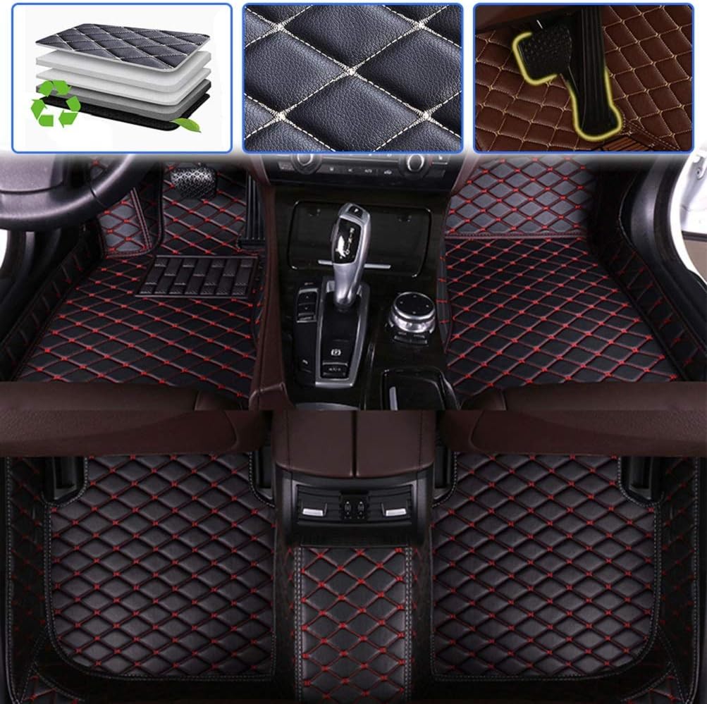 Custom Car Floor Mats Leather Waterproof Anti-Skid Full Coverage Set Black H1827