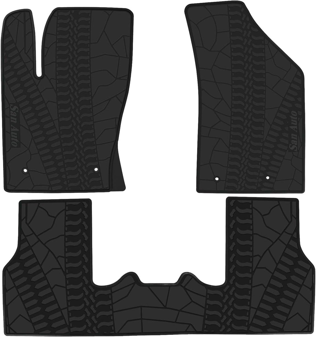 Black Rubber Car Floor Mat Set Custom Fit O275
