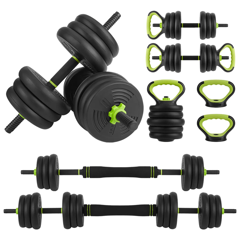 Adjustable 66LBS 88LBS 4 in1 Dumbbell Barbell Kettlebell Set A408266