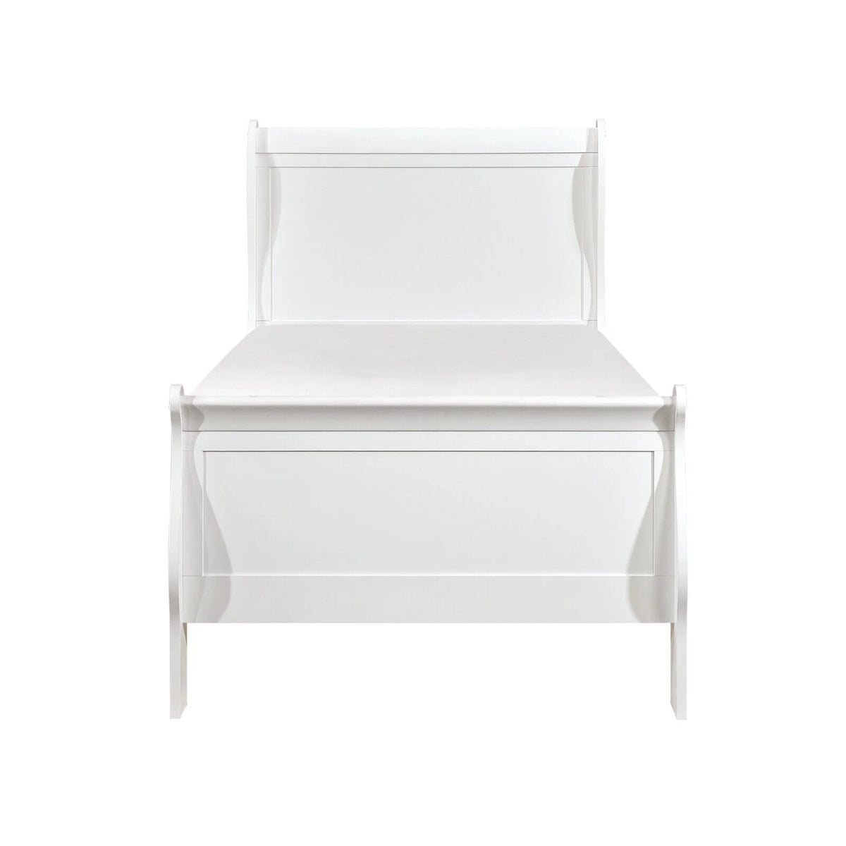 White 1pc Twin Size Sleigh Bed I49141