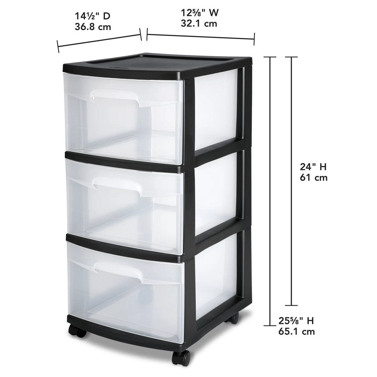 3 Drawer Plastic Cart U63562