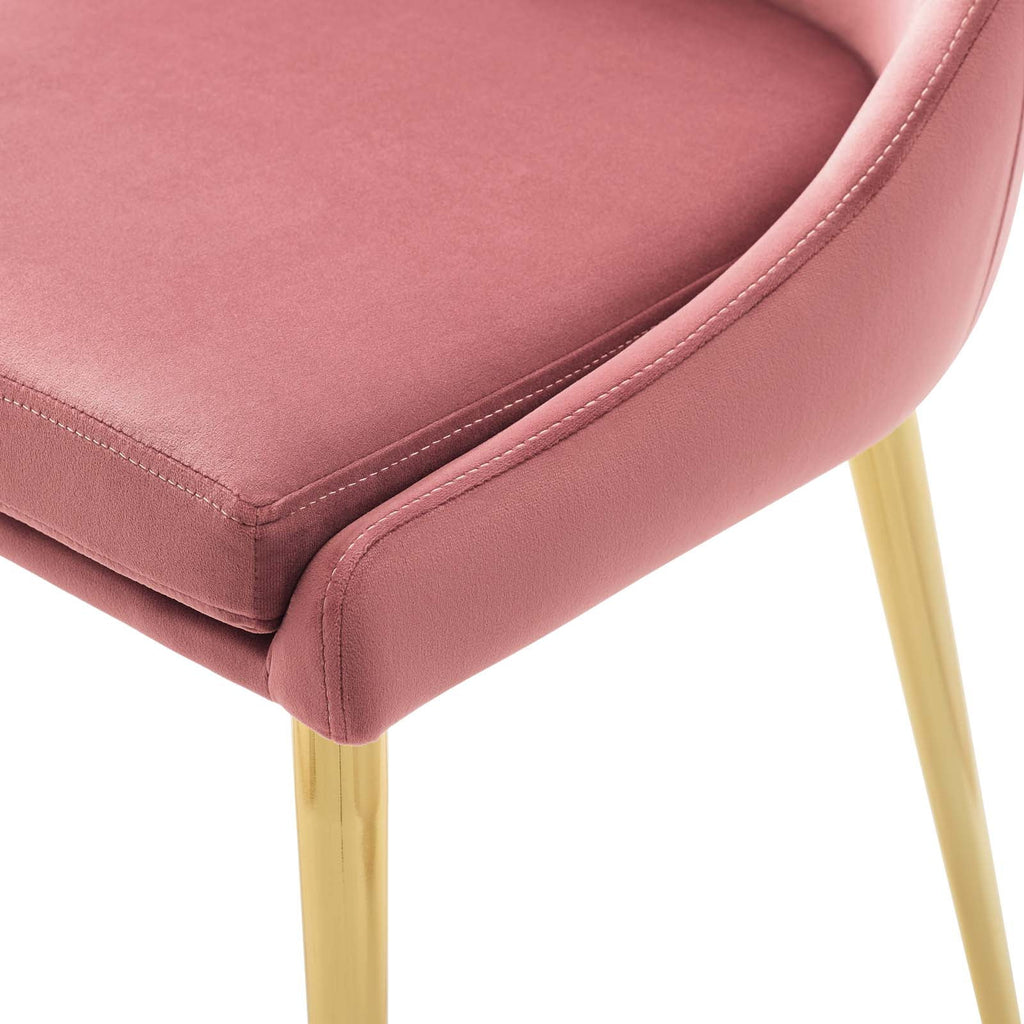 Pink Velvet Fabric Metal Steel Dining Chair R82340