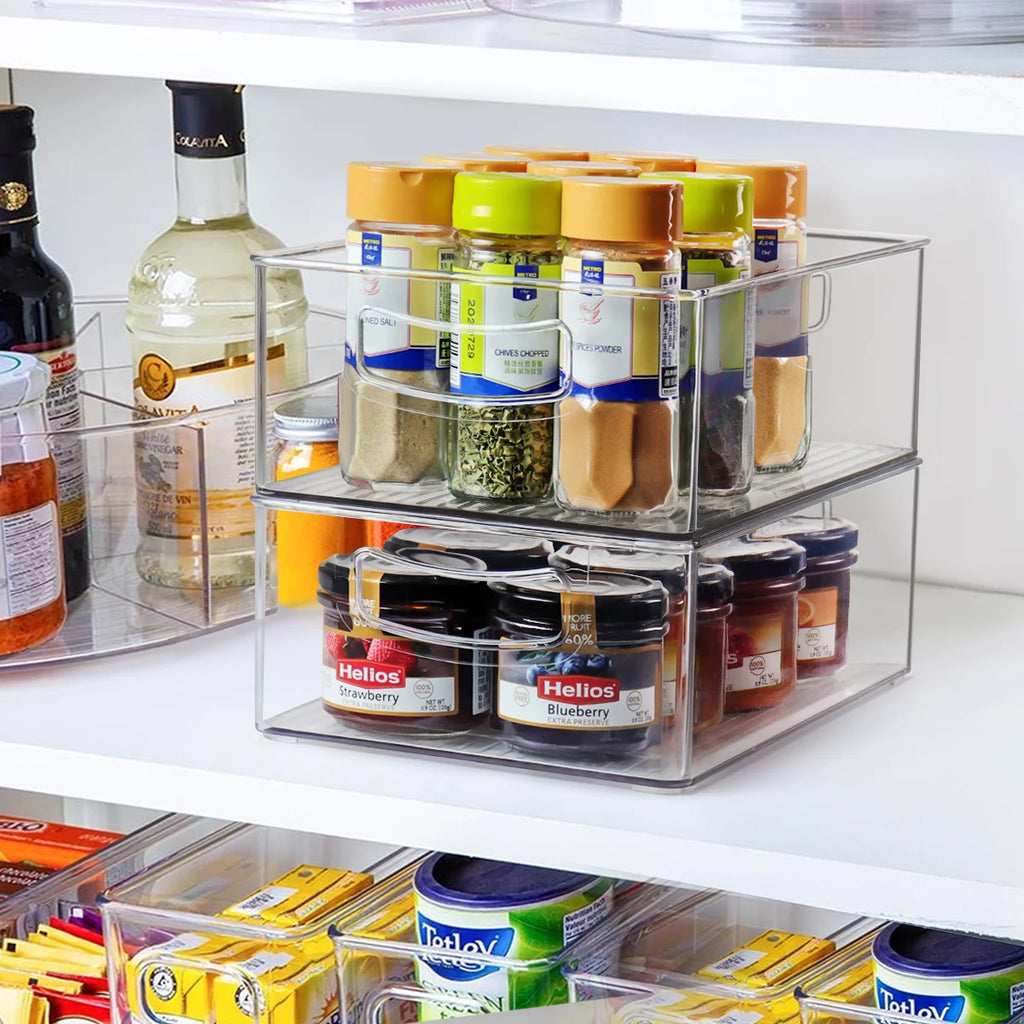 Set of 8 Stackable Plastic Refrigerator Organizer Bins W947