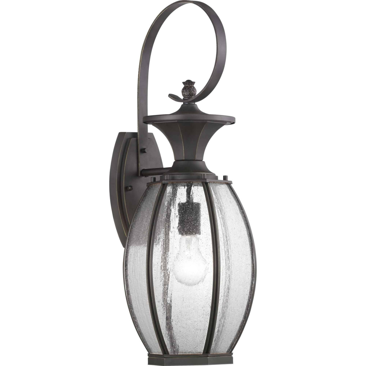 1 Light 24 inch Tall Outdoor Wall Lantern with Clear Seeded Glass H1351