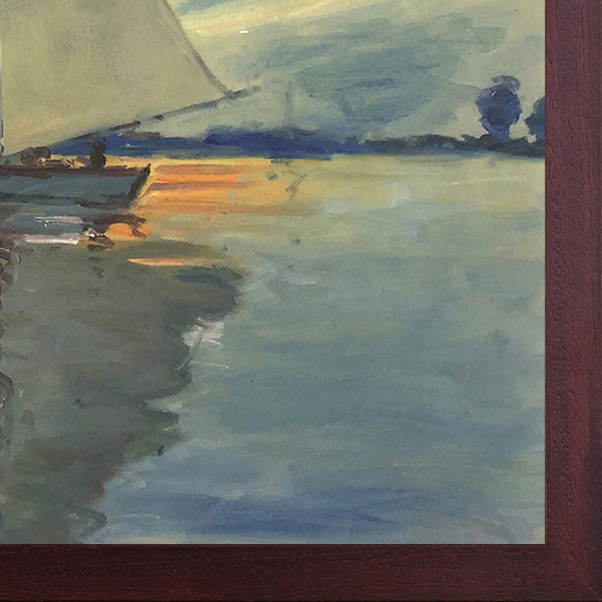Sailboat with Open Grain Mahogany D173375