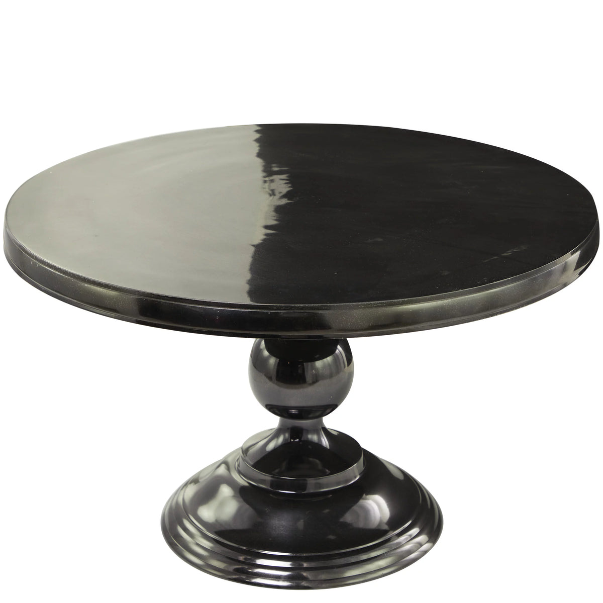 31" x 19" Black Aluminum Coffee Table with Pedestal Base Y266201
