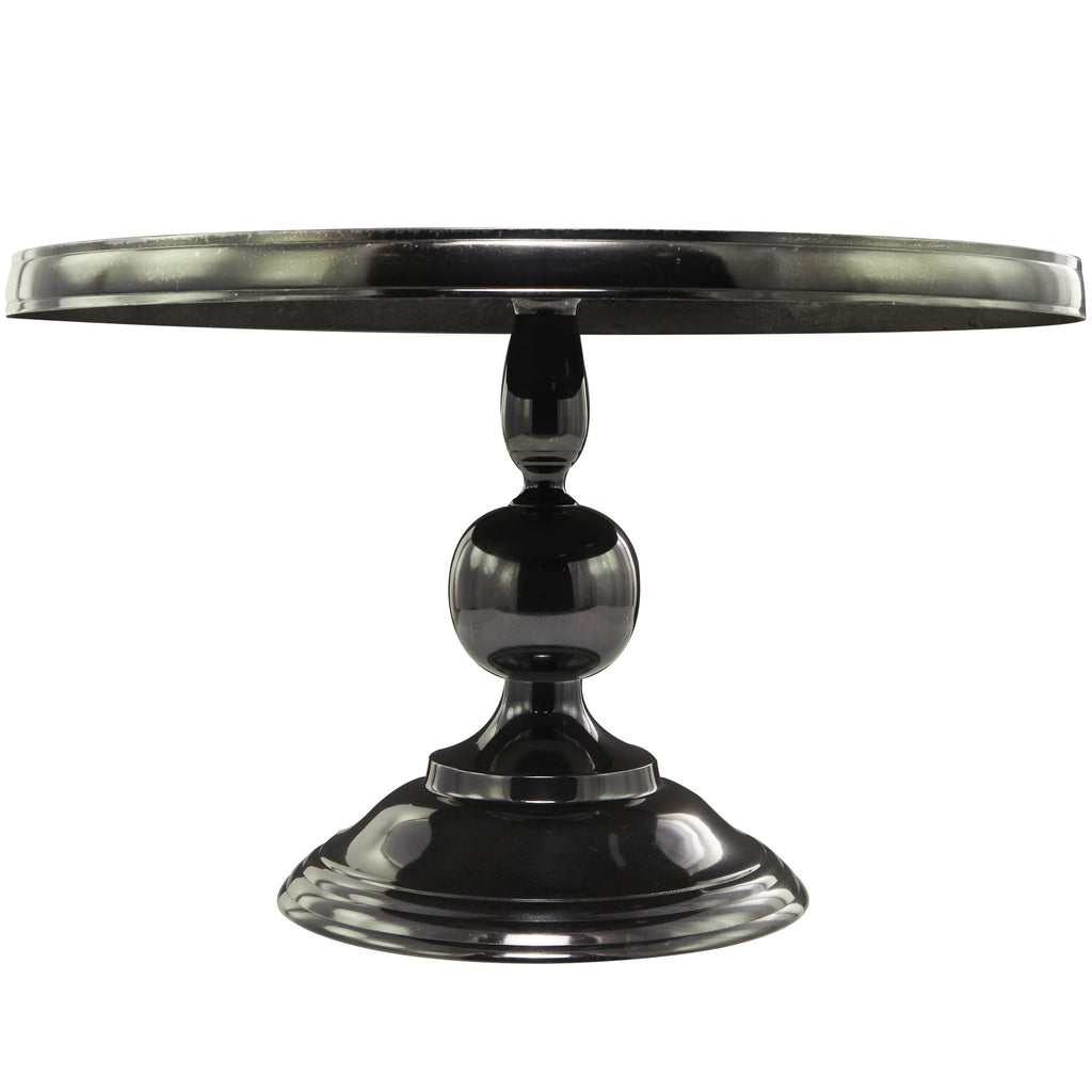 31" x 19" Black Aluminum Coffee Table with Pedestal Base Y266201