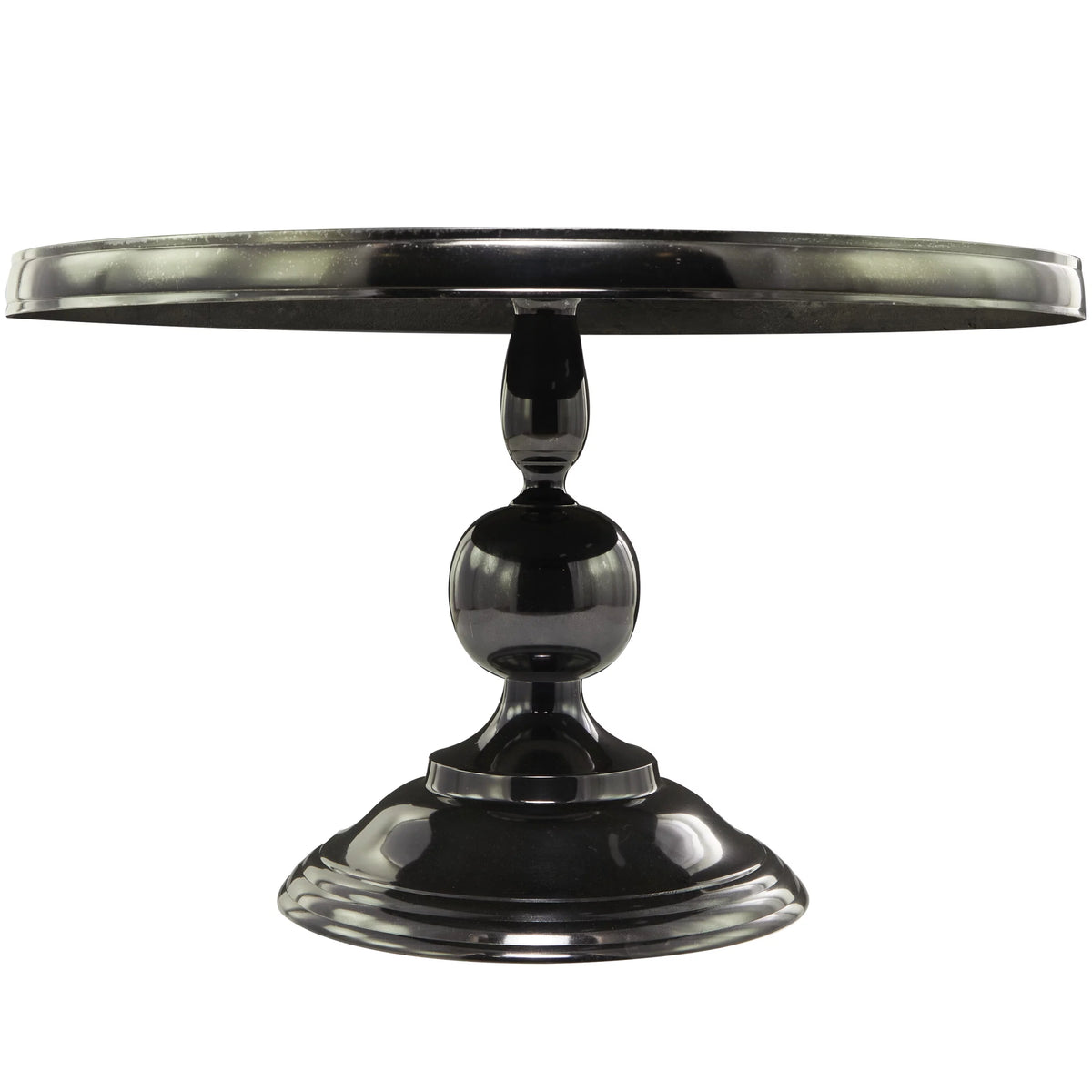 31" x 19" Black Aluminum Coffee Table with Pedestal Base Y266201