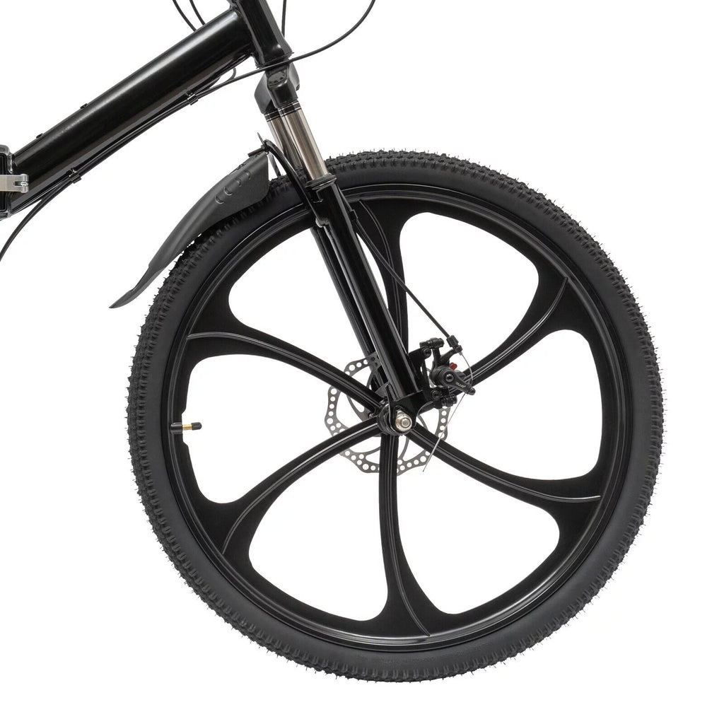 Folding Mountain Bike Carbon Steel Full Suspension Black T183795