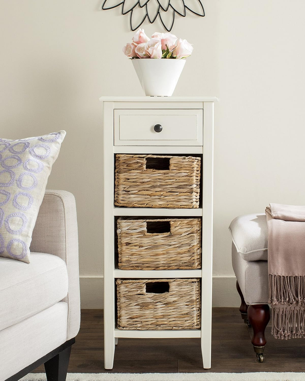 Distressed White Side Table M628802