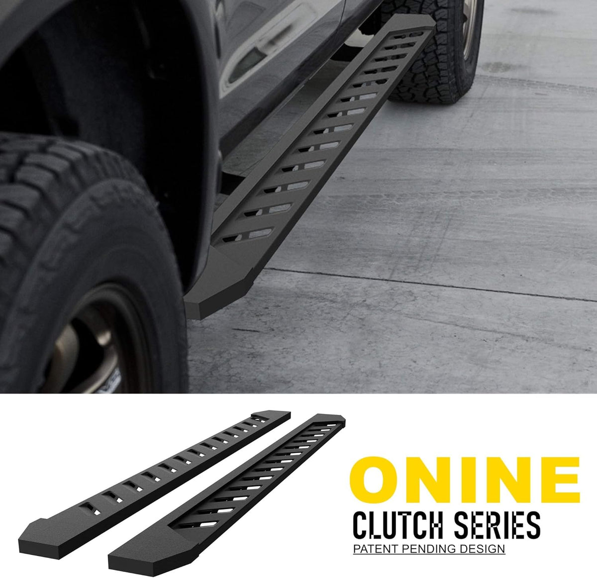 Running Boards Side Step Nerf Bar 7 Inch Wide Texture Black L1558