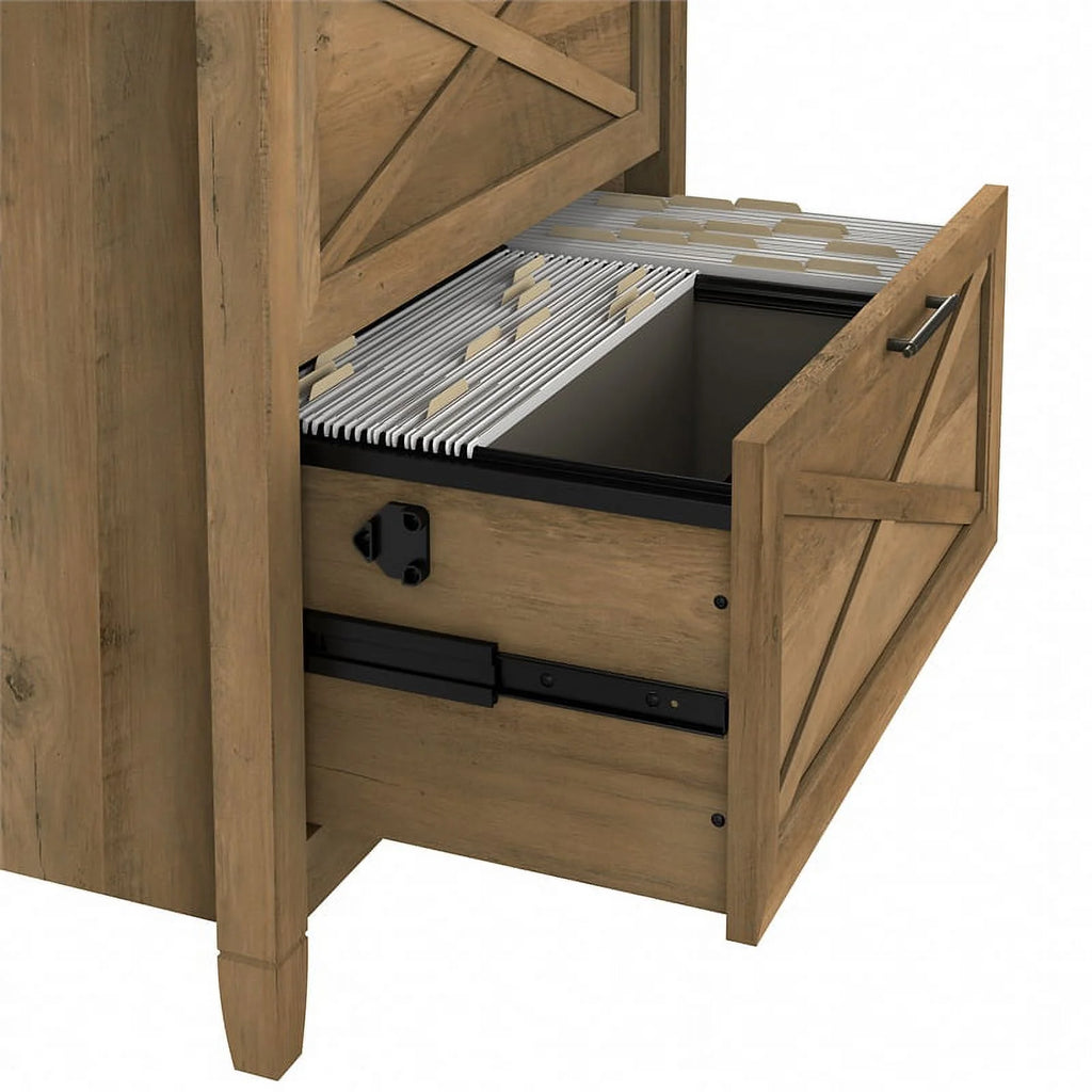 2 Drawer Contemporary Wood Lateral File Cabinet in Pine C474623