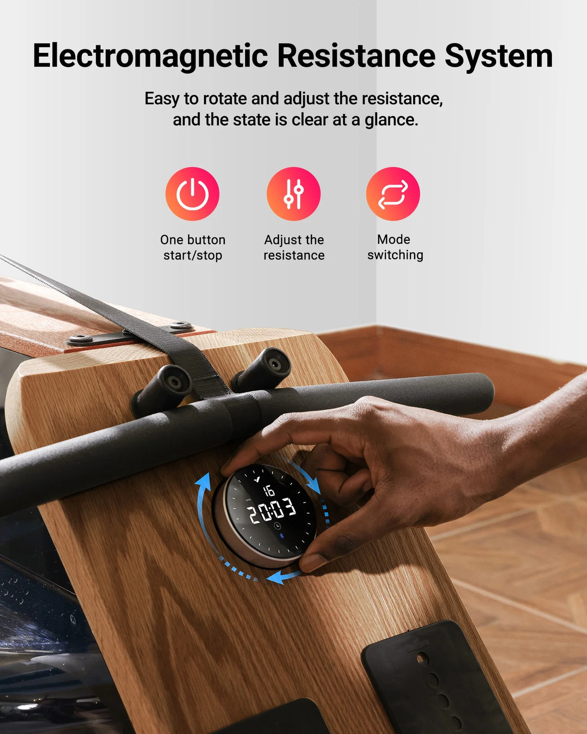 Foldable Solid Wood Rowing Machine X1437
