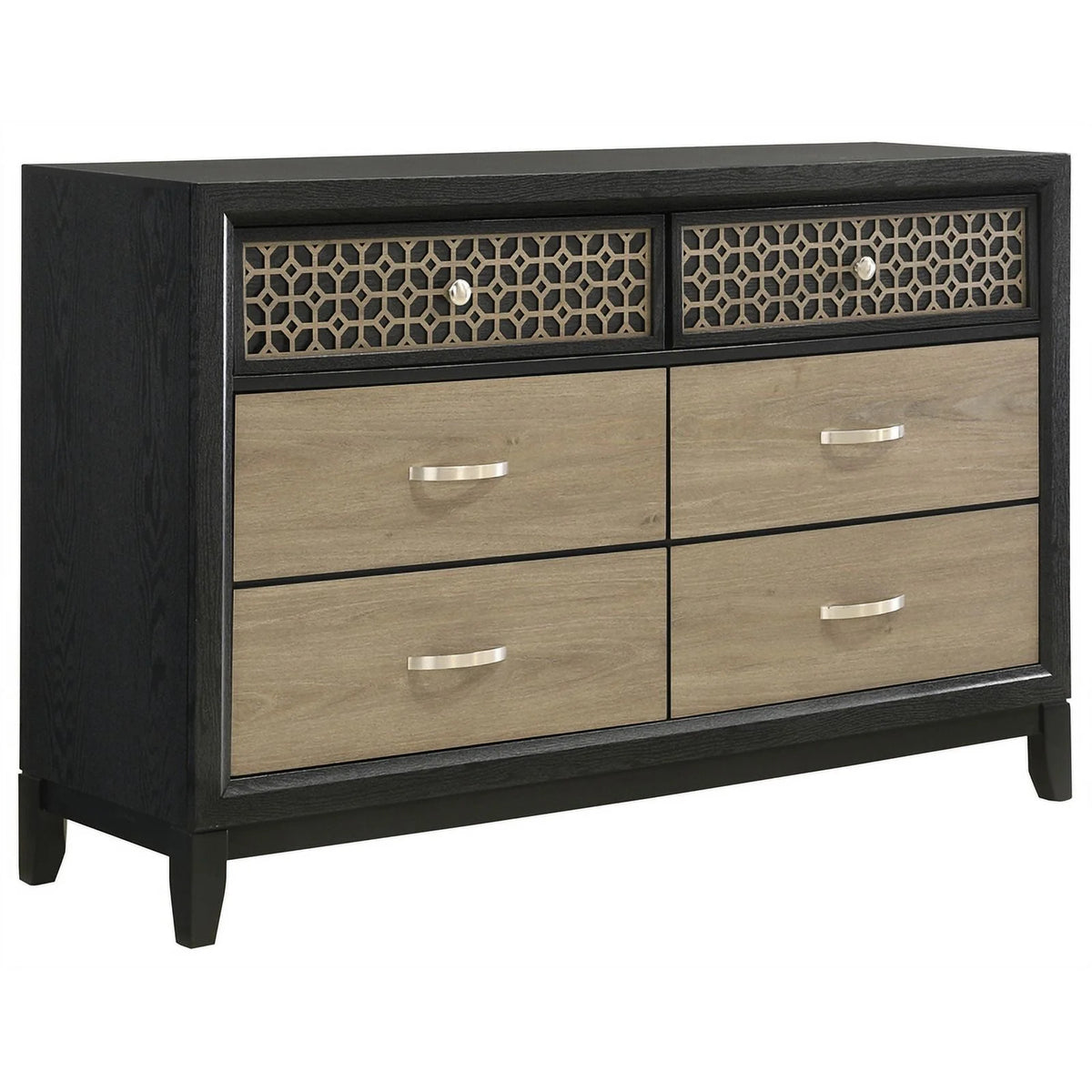 5-piece Contemporary Wood Queen Bedroom Set Light Brown and Gray Z9079