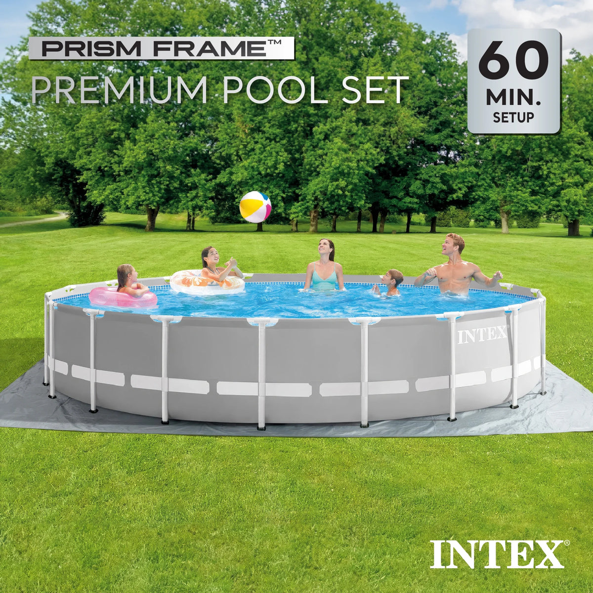 10ft x 30in Prism Frame Above Ground Swimming Pool & Filter Pump L260588