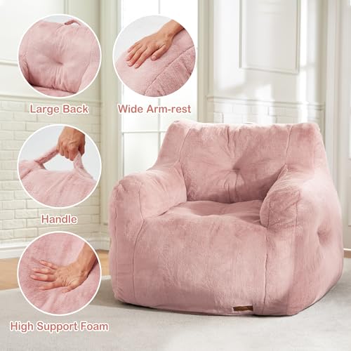 Furry Bean Bag Chair with Arms M286293