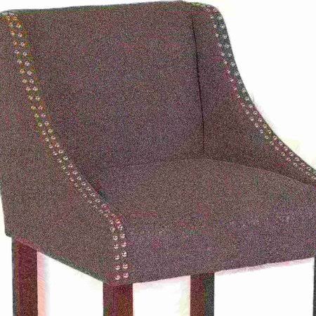 2 Pk. High Transitional Walnut Barstool with Dark Gray Fabric X11356