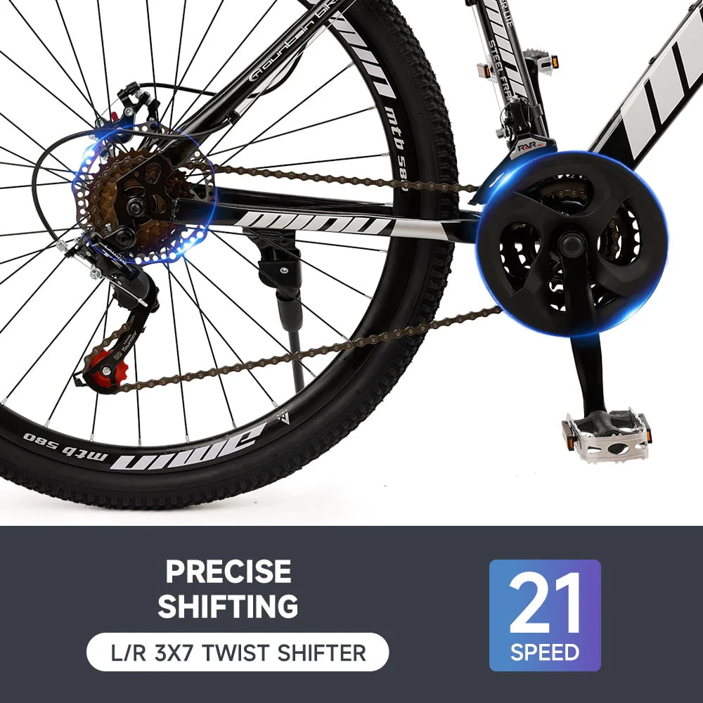 Full Suspension 21 Speed 26 Inch Dual Disc Brake Mountain Bike Z601