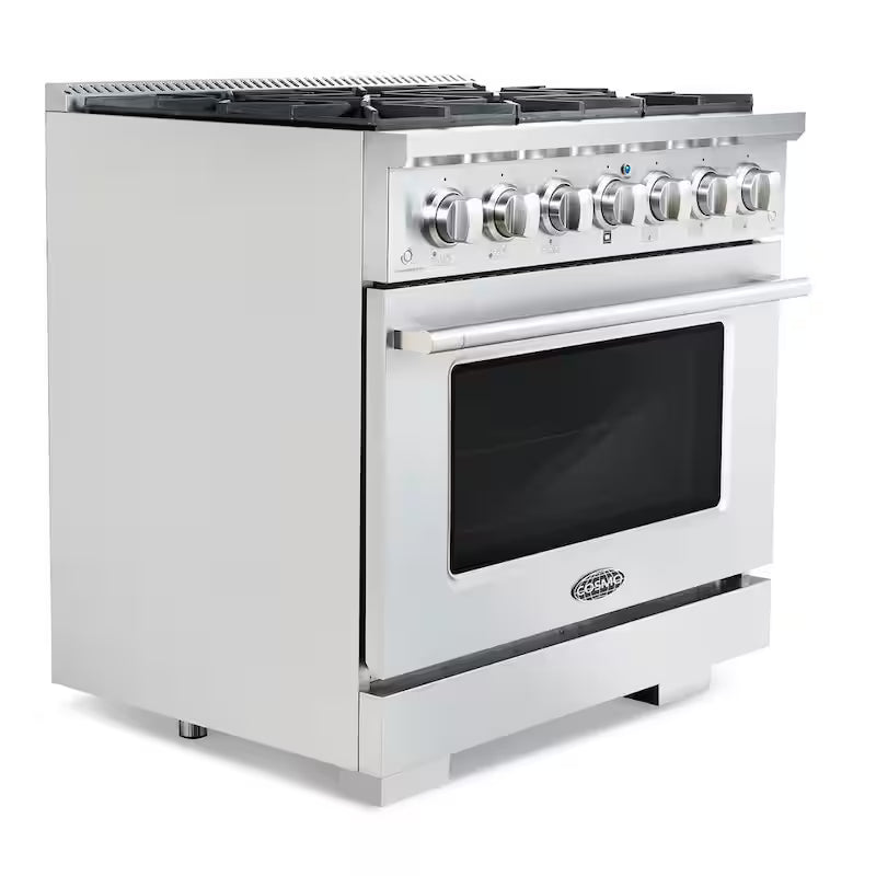 36 in. Gas Range with 6 Burners and Cast Iron Grates in Stainless Steel J681