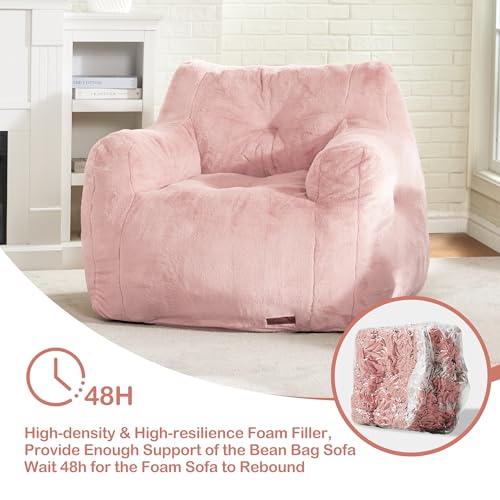 Furry Bean Bag Chair with Arms M286293