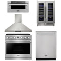 36 Gas Range, Range Hood, Dishwasher, Microwave and Wine Cooler I5967