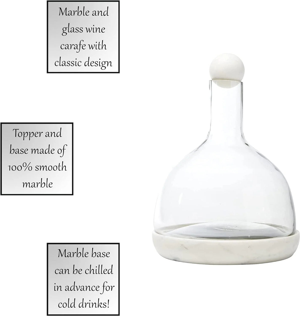 Marble and Glass Wine Carafe 42-Ounce F590643