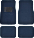 Blue 4PC Set of Carpet Car Floor Mats with Vinyl Heel Pad G97598