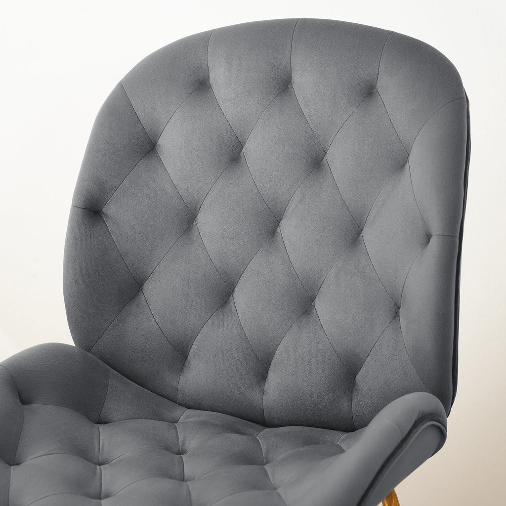Gray Velvet Tufted Upholstered Dining Chairs P580282