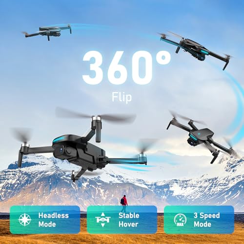 1080P HD FPV Camera Drone with Brushless Motor, 2 Batteries, Foldable S761363