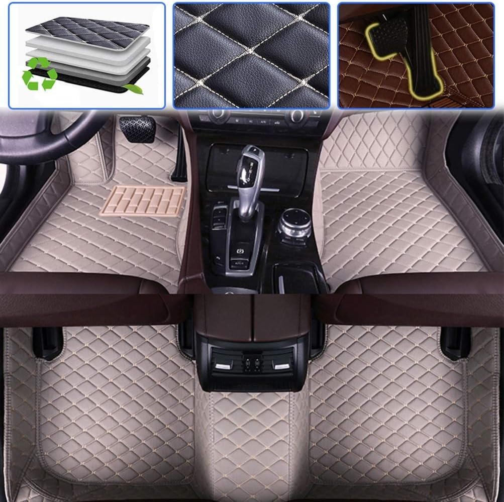 Custom Car Floor Mats Leather Waterproof Anti-Skid Full Coverage Set Black H1827