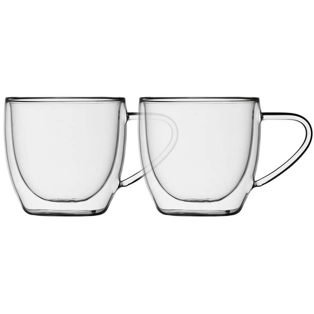 Insulated Double Wall Glass Mug Set of 4, 225ml N11400