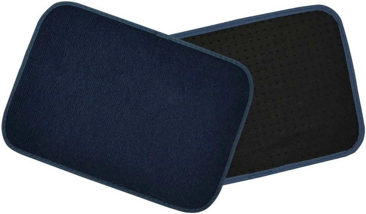 Blue 4PC Set of Carpet Car Floor Mats with Vinyl Heel Pad G97598