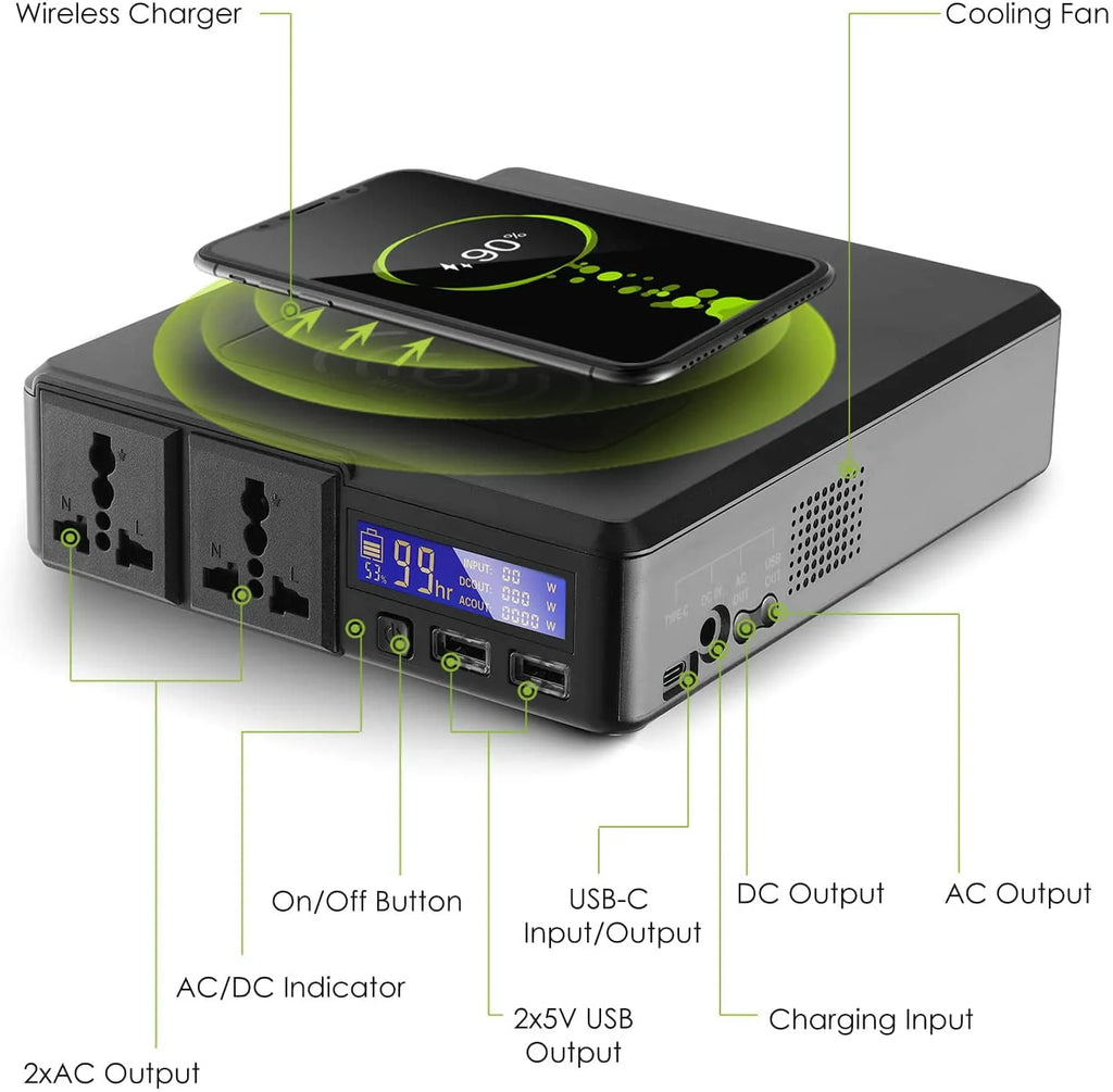 200W 154Wh Portable Power Station with 100W Foldable Solar Panel E33143